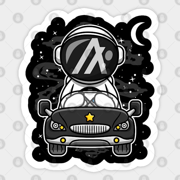 Astronaut Car Algorand ALGO Coin To The Moon Crypto Token Cryptocurrency Wallet Birthday Gift For Men Women Sticker by Thingking About